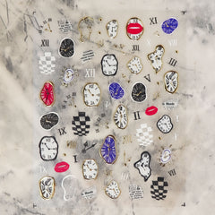 Chrome Nail Sticker - Distorted Clock