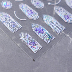 Shell Nail Sticker - Stained Glass Window
