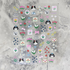 5D Nail Sticker - Flower Fabric Patch