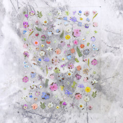 Chrome Nail Sticker - Gold Leaf Dried Flower