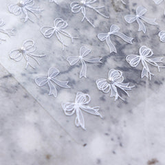 Rhinestone Nail Sticker - Pearl Bowknot