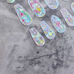 Shell Nail Sticker - White Rococo Window (Long)