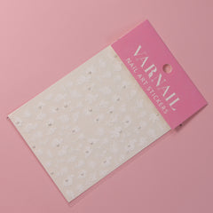 Rhinestone Nail Sticker - White Rose