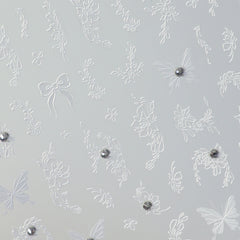 Rhinestone Nail Sticker - White Wildflower