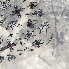 Rhinestone Nail Sticker - Spider (Black)