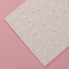 Rhinestone Nail Sticker - White Rose