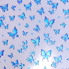 Chrome Nail Sticker - Blue Butterfly