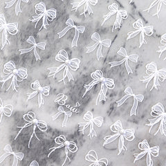 Rhinestone Nail Sticker - Pearl Bowknot