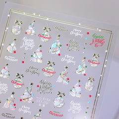 Chrome Nail Sticker - Christmas Tree (Seashell)