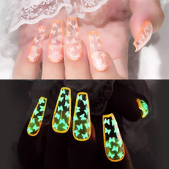 Glow In Dark Nail Neon Butterfly Sequins - 6 Grids