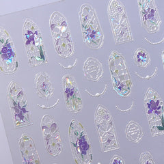 Shell Nail Sticker - Stained Glass Window