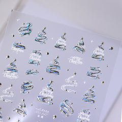Chrome Nail Sticker - Christmas Tree