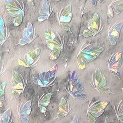 Shell Nail Sticker - Green Purple Butterfly