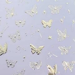 Chrome Nail Sticker - Butterfly Star Moon
