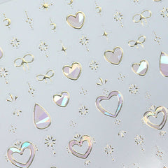 Chrome Nail Sticker - Dreamy Heart (Light Pink)