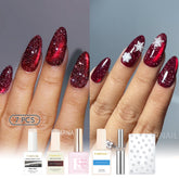 Trendy Nail Design Kit - No.22 Sparkly Red