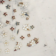 Chrome Nail Sticker - Vintage Flower