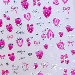 Chrome Nail Sticker - Pink Strawberry
