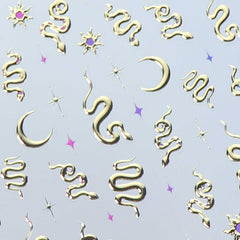 Chrome Nail Sticker - Snake (Gold)