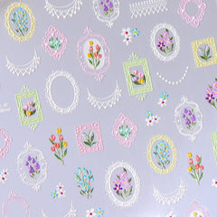 5D Nail Sticker - Flower Frame