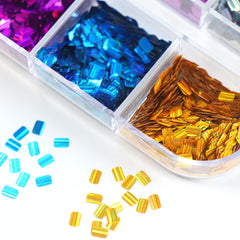 Rectangle Nail Glitters - 12 Grids