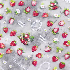 5D Nail Sticker - Lace Strawberry