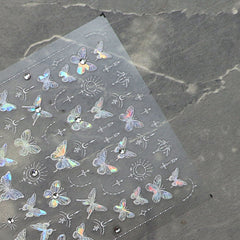 Rhinestone Nail Sticker - Laser Butterfly