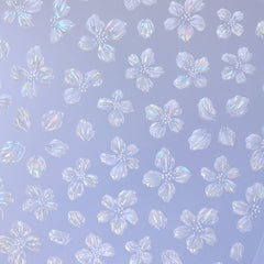Shell Nail Sticker - Icy Flower (White)
