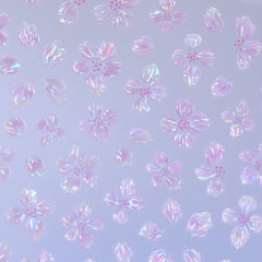 Shell Nail Sticker - Icy Flower (Pink)