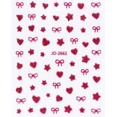 Nail Sticker - Glitter Butterfly Heart