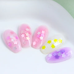 Pastel Flower Nail Glitters - 6 Grids