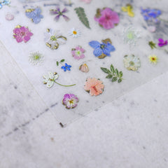 Chrome Nail Sticker - Gold Leaf Dried Flower