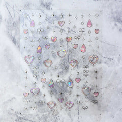 Chrome Nail Sticker - Dreamy Heart (Light Pink)
