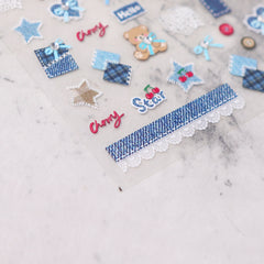 Rhinestone Nail Sticker - Cowboy Bear