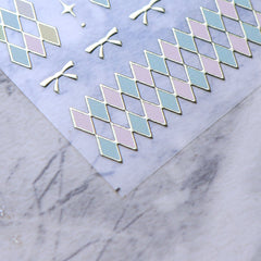 Chrome Nail Sticker - Diamond Pattern