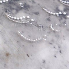 Rhinestone Nail Sticker - Pearl Necklace