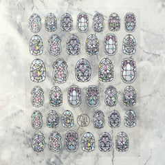 Shell Nail Sticker - Black Rococo Window (Medium)