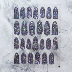 Shell Nail Sticker - Gothic Window (Long)