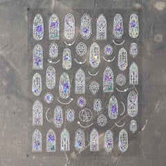 Shell Nail Sticker - Stained Glass Window