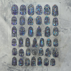 Shell Nail Sticker - Gothic Window (Medium)
