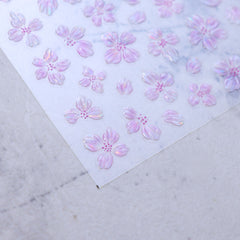 Shell Nail Sticker - Icy Flower (Pink)