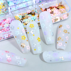 Metallic Flower Nail Glitters - 6 Grids