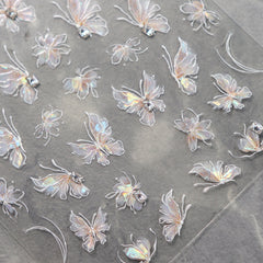 Rhinestone Nail Sticker - Laser Butterfly