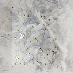 Chrome Nail Sticker - Butterfly Star Moon