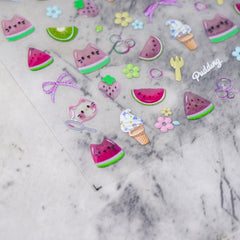 Jelly Nail Sticker - Watermelon Ice Cream