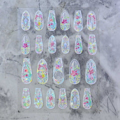 Shell Nail Sticker - White Rococo Window (Long)