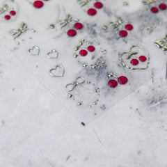 Chrome Nail Sticker - Bowknot Cherry