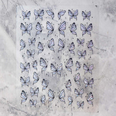 Jelly Nail Sticker - Holo Butterfly (Black)