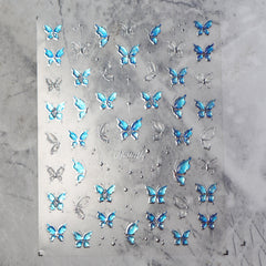 Rhinestone Nail Sticker - Blue Butterfly