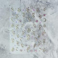 Chrome Nail Sticker - Snake (Gold)